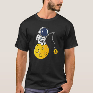 Astronaut Moon Fishing BTC Crypto Cryptocurrency B T-Shirt