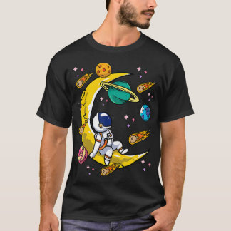Astronaut Moon Kids Boys Girls Space Planets Comet T-Shirt