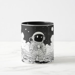 Astronaut Moon Mug 11oz Space Comic Art