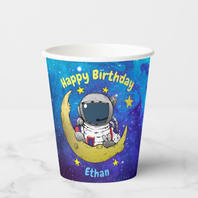 Astronaut & Moon Paper Cups (Front)
