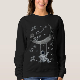 Astronaut Moon Swinging in the Space Spaceman on a Sweatshirt