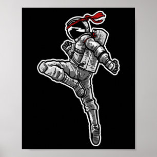 Astronaut Muay Thai Boxing Karate Kickboxing  Poster