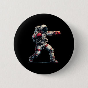 Astronaut Muay Thai Boxing Kickboxing Kids Mens 6 Cm Round Badge