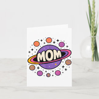 Astronaut Mum Solar System Planets Mother's Da Card