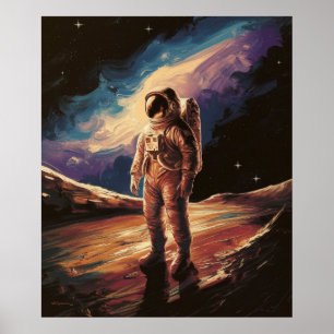 Astronaut Oil on Canvas Poster