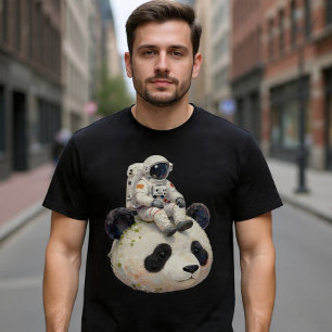 Astronaut on a Space Panda Surreal Weird and Fun T-Shirt