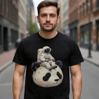 Astronaut on a Space Panda Surreal Weird and Fun T-Shirt