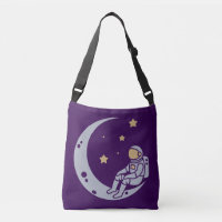 Astronaut on Crescent Moon Design