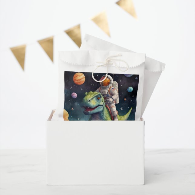 Astronaut on Dino in Space Favour Bag (Party)