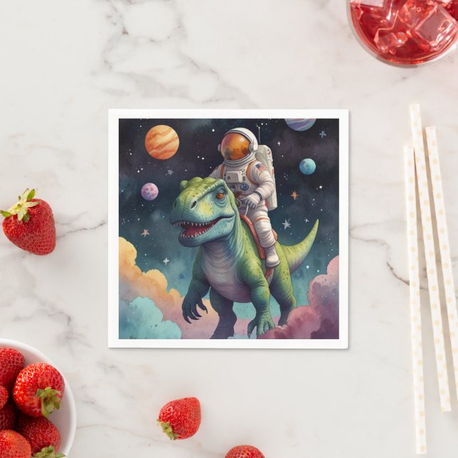Astronaut on Dino in Space  Napkin (Insitu)