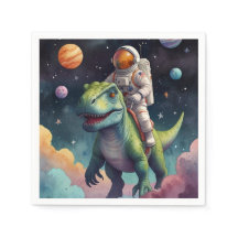 Astronaut on Dino in Space 