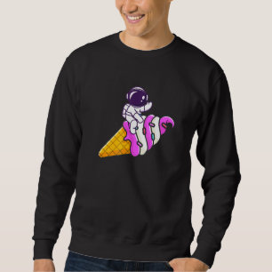 Astronaut On Ice Cream Cone Summer Vacation Ice Cr Sweatshirt