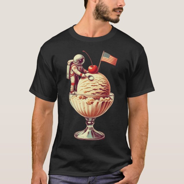 Astronaut On Ice Cream T-Shirt (Front)