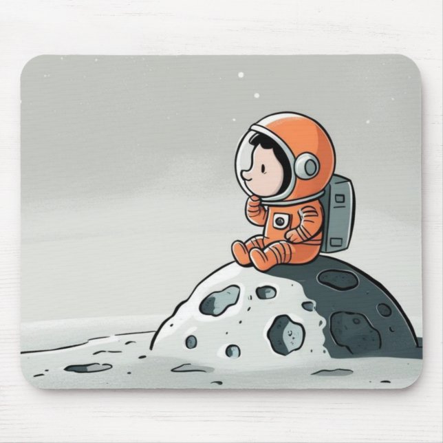 ASTRONAUT ON LUNAR MOON MOUSE PAD (Front)
