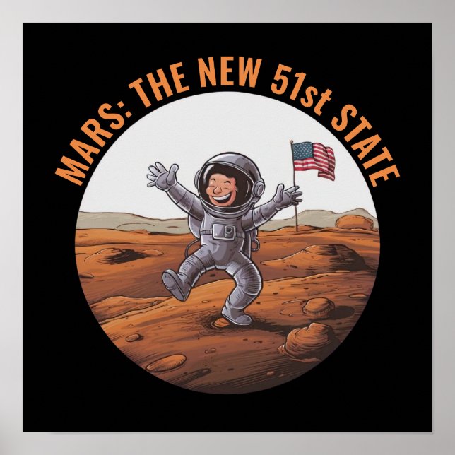 Astronaut on Mars Poster (Front)