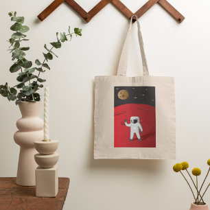 Astronaut on Mars Space Explorer Red Planet  Tote Bag