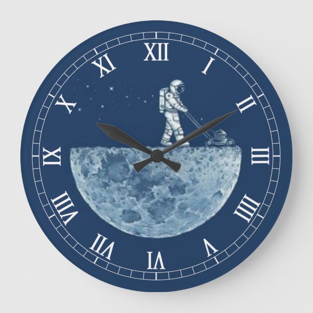 Astronaut On Moon Large Clock (Front)