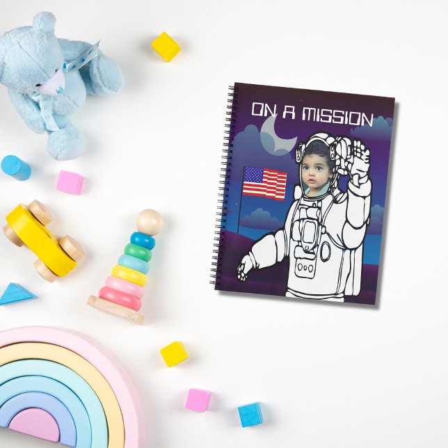 Astronaut On Moon Outer Space Boy Birthday Notebook (Creator Uploaded)