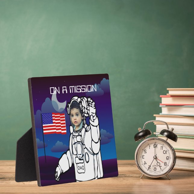 Astronaut On Moon Outer Space Boy Birthday Plaque (Creator Uploaded)
