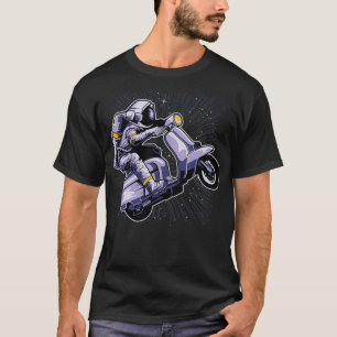 Astronaut On Moped Driving Driver Space Universe  T-Shirt