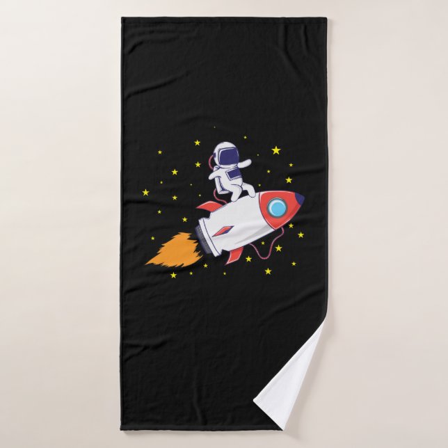 Astronaut on rocket bath towel (Bath Towel)