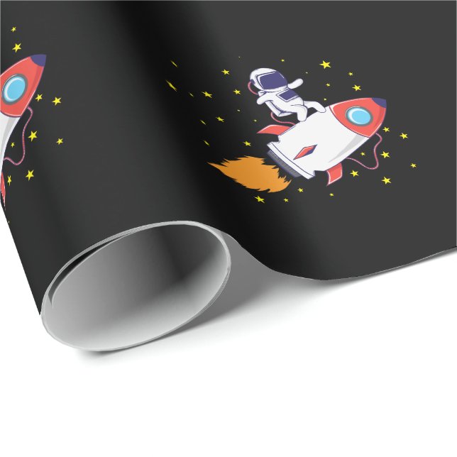 Astronaut on rocket wrapping paper (Roll Corner)