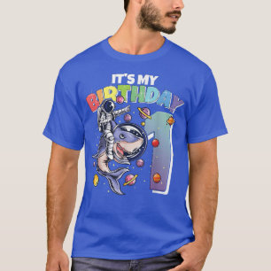 Astronaut on Shark 1st Birthday Boy Girl 1 Year 20 T-Shirt