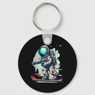 Astronaut On Snowboard Funny Astronaut Skiing On S Key Ring