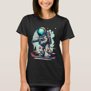Astronaut On Snowboard Funny Astronaut Skiing On S T-Shirt