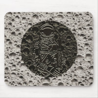 Astronaut on the Moon Space Black & Grey