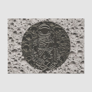 Astronaut on the Moon Space Black & Grey Tissue Paper
