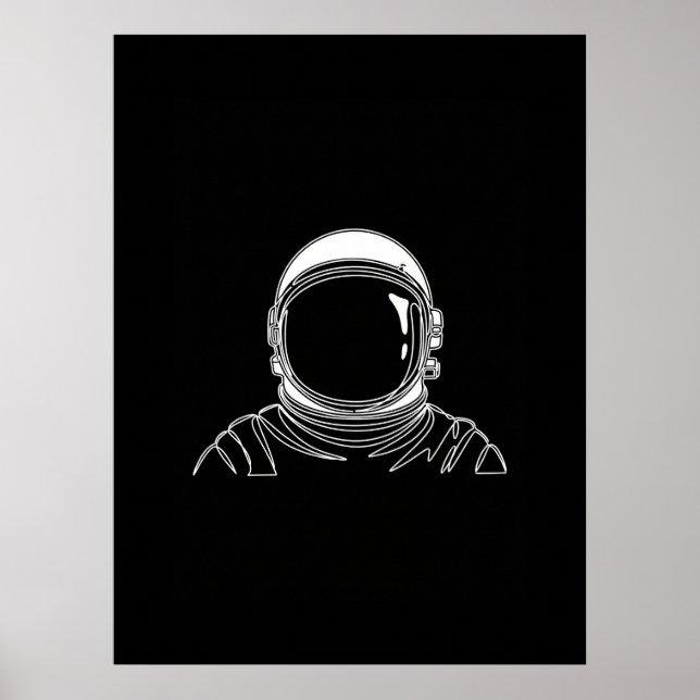 Astronaut One Line Art Print (Front)