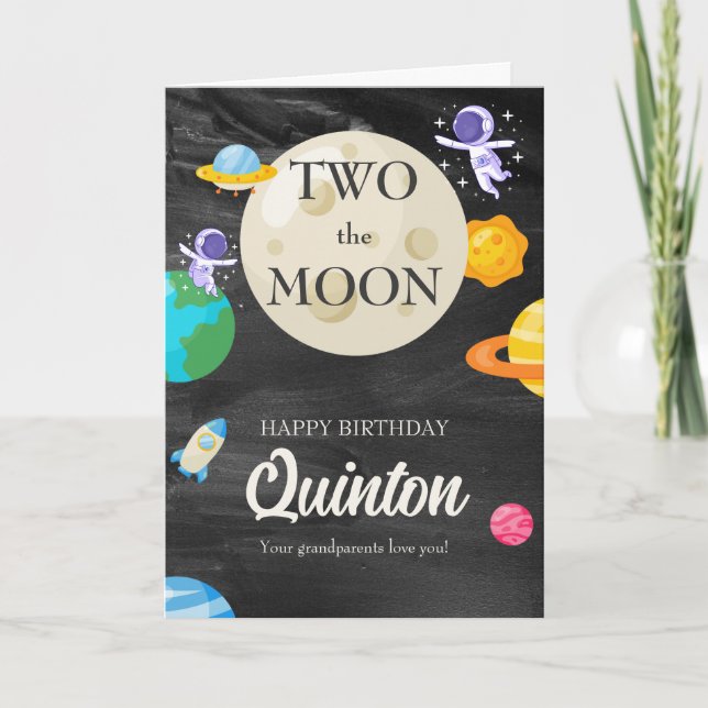 Astronaut Outer Space 2nd Birthday Card (Front)