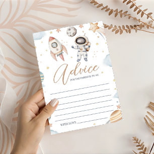 Astronaut Outer Space Baby Shower Advice Card