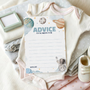Astronaut Outer Space Baby Shower Advice Card