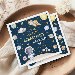 Astronaut Outer Space Birthday Party Napkin