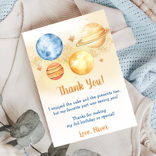 Astronaut Outer Space Birthday Thank You Card