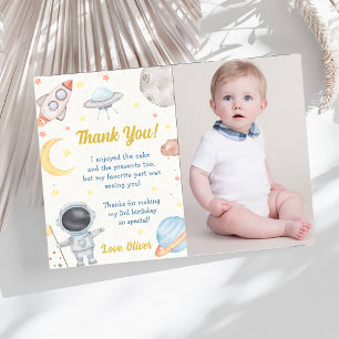 Astronaut Outer Space Birthday Thank You Card