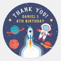 Astronaut Outer Space Birthday Thank You