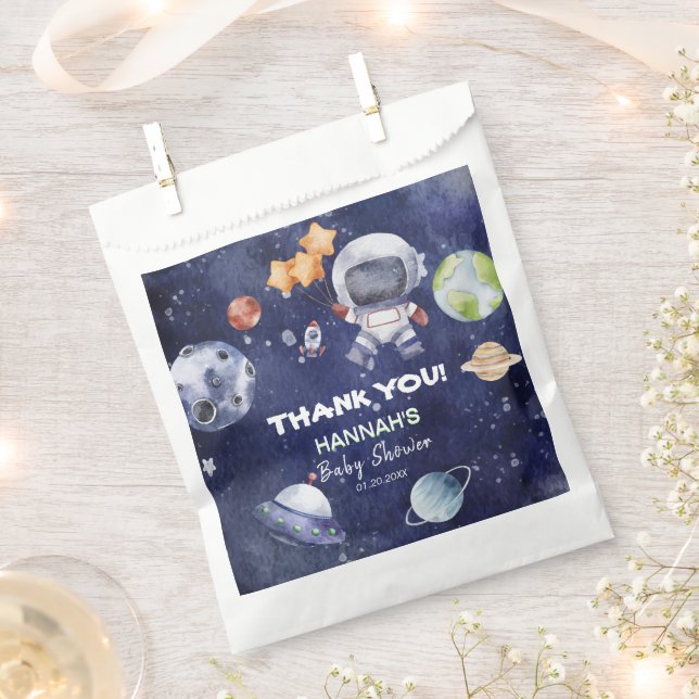 Astronaut Outer Space Boy Baby Shower Party Favour Bag (Clipped)