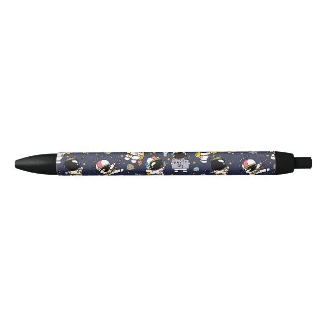 Astronaut Outer Space Cartoon  Blue Ink Pen (Front)