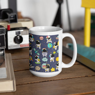 Astronaut Outer Space Cartoon Coffee Mug