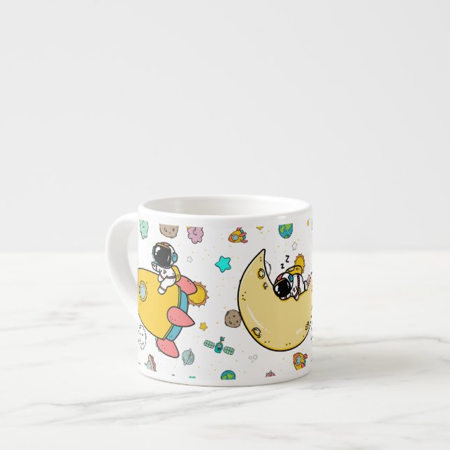 Astronaut Outer Space Cartoon  Espresso Cup (Front Left)