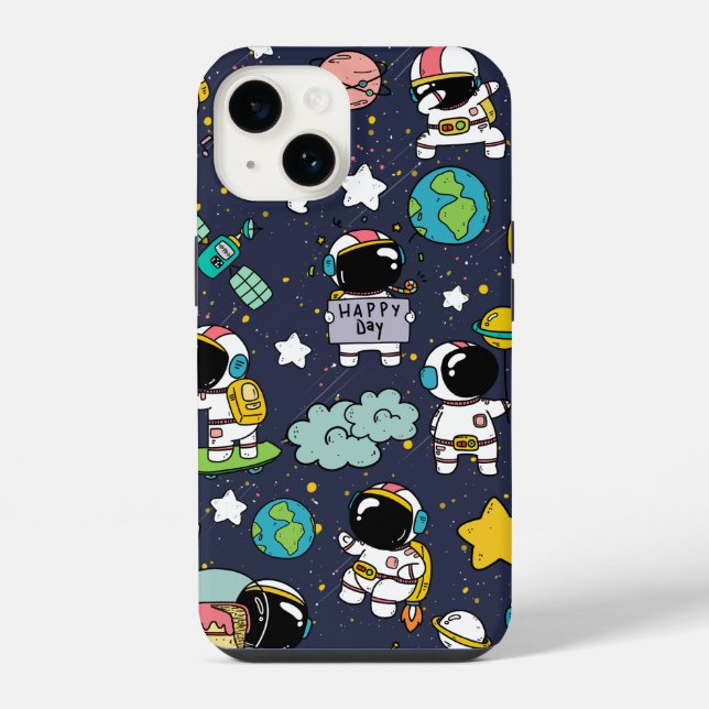 Astronaut Outer Space Cartoon  iPhone Case (Back)