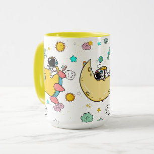Astronaut Outer Space Cartoon  Mug