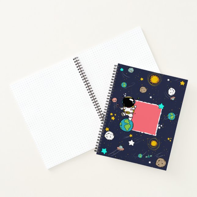 Astronaut Outer Space Cartoon  Notebook (Inside)