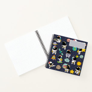Astronaut Outer Space Cartoon Notebook