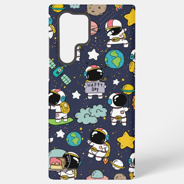 Astronaut Outer Space Cartoon  Samsung Galaxy S22 Ultra Case (Back)