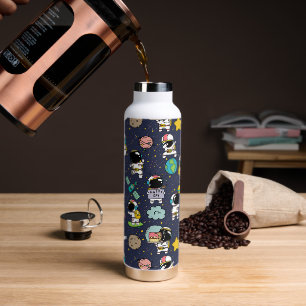 Astronaut Outer Space Cartoon  Water Bottle