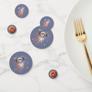 Astronaut Outer Space Girl Birthday Confetti